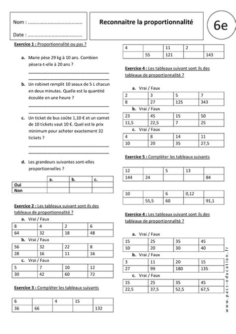 évaluation Proportionnalité 6ème Avec Corrigé Pdf Proportionnalite Pourcentage 6eme PDF | PDF | Pourcentage | Enseignement  des mathématiques
